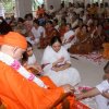 Devotees watching the Paada-pooja